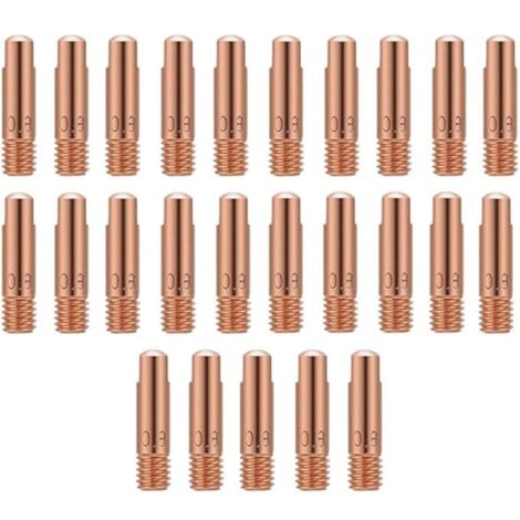 Lot de 25 buses de contact pour torche de soudage MIG/MAG avec ou sans contact, consommables, buses de contact MIG, machine à souder MIG (1/4)