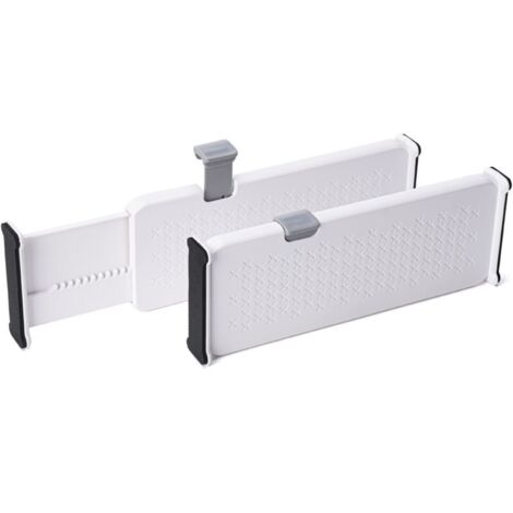 Ensemble de 5 séparateurs de tiroir en plastique, hauteur 10 cm, organisateurs de tiroir réglables de 28 à 43 cm pour vêtements, séparateurs de commode extensibles pour une organisation et un rangemen (1/4)