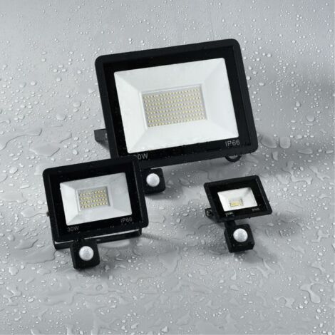Projecteur LED 50 W avec détecteur de mouvement, lampe LED blanc froid, étanche IP65, idéal pour jardin, garage, cour, atelier. (1/2)