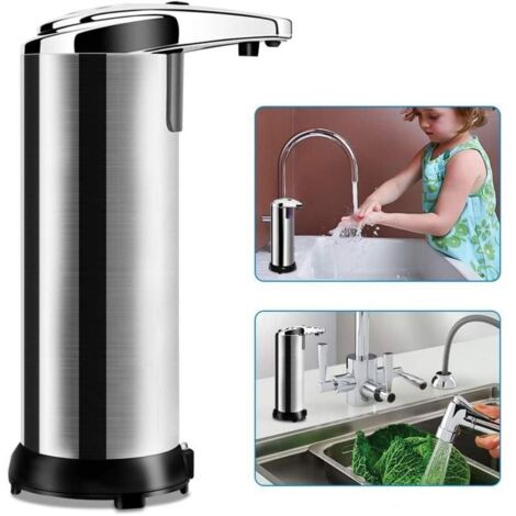 Distributeur de Savon Automatique avec capteur Infrarouge et Base étanche Touchless,--