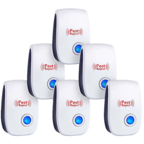 Répulsif à ultrasons pour souris, lot de 6, anti-moustiques, répulsif électronique d'intérieur pour rats, fourmis, araignées et moustiques (1/4)