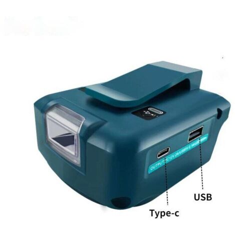 Pour les modèles Makita avec Type-C, alimentation par onduleur, onduleur à batterie pratique à 3 modes de luminosité avec boucle de ceinture de camping (1/4)