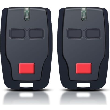 Télécommande de Porte de Garage 433,92 MHz (Lot de 2) - 2 canaux 2 boutons Compatible BFT Mitto 2 B RCB, Kleio, Ghibli, TRC 2 - Rouleau Code/Apprentissage (1/4)