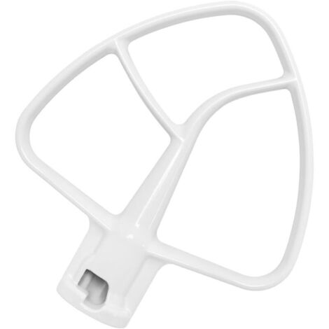 K45B Batteur plat avec revêtement pour mixeur KitchenAid de 4,5 à 5 litres, pagaie pour mixeur compatible avec les accessoires de cuisine à tête inclinable, blanc