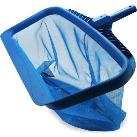 Épuisette de piscine, outil de nettoyage robuste pour râteau à feuilles, sac de récupération en filet à mailles fines bleu (1/4)