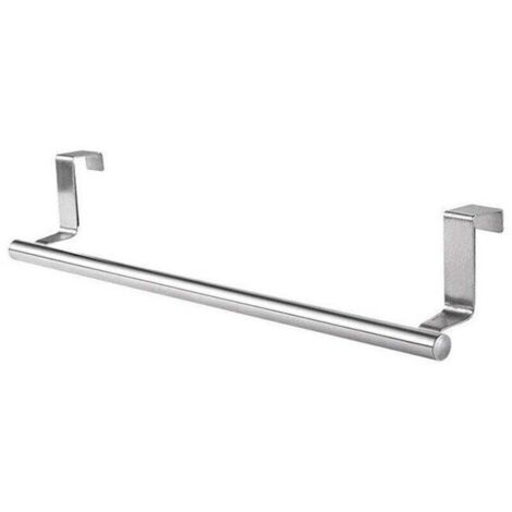 Crochet pour torchons de cuisine, support de rangement suspendu sans poinçon, porte-chiffon d'armoire, grand (366.2cm), argent (1/4)