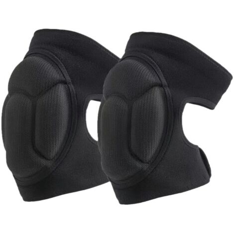 1 paire de genouillères de travail, genouillères de jardinage noires, genouillères de protection antidérapantes et anti-collision, genouillères de jardinage multi-usages - Noires (1/4)