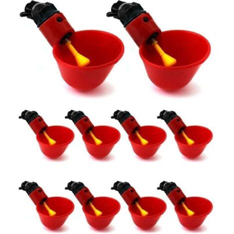 10 Pcs Abreuvoir Poules Automatique, Abreuvoir Volaille en Plastique pour Oiseau Caille Pigeon Poulet Poule (25mm, pour Seaux)