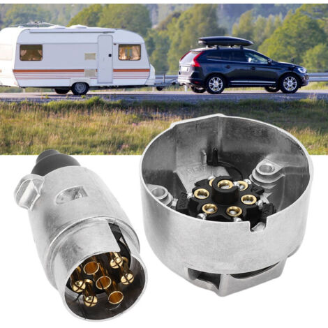 Adaptateur de connecteur de remorque 7 broches en aluminium pour caravane, bateau et véhicule de plaisance 12V -- (1/4)