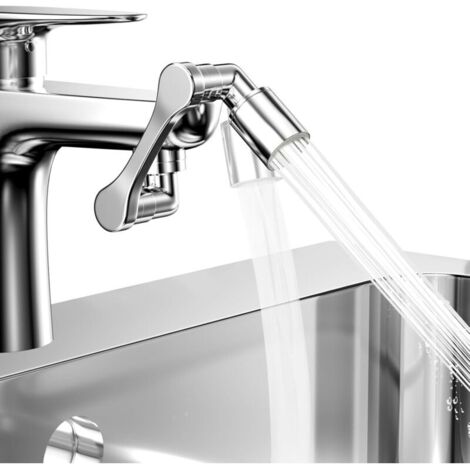 Rallonge de robinet pivotante à 1080°,mousseur multifonction avec 2 modes,aérateur orientable pour robinet cuisine ou lavabo,adaptateur universel (1/4)