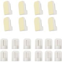 20 Pcs Crochet Rideau, Accroche Rideau, Crochet Rideau sans Percage, Tringle sans Percage Crochets Autocollants pour Barres de Rideaux