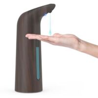 Distributeur de savon automatique sans contact avec 4 réglages ajustables, distributeur de savon liquide électrique de comptoir de 400 ml fonctionnant sur piles avec capteur infraroug