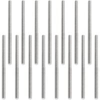 15 Pièces Tige Filetée M6 x 100mm Tige Filetée Inox M6 Tiges Filetées en Acier Inoxydable Entièrement Filetée Tige Goujons, Tige Entièrement Filetée