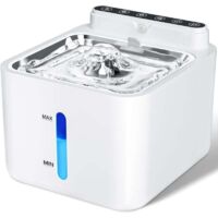Fontaine a Eau Chat avec Detecteur de Mouvement, 3,2 L Fontaine Chat, sans Fil, Batterie Chargée, Batterie au Lithium 2600 mAh Intégrée, avec Pompe Silencieuse et Filtre