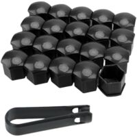 20 Pièces Cache Ecrou, Cache Ecrou 17mm, Cache écrou de Roue, Capuchons D'écrou de Roue Universel,Cache Boulon, pour la Plupart des Voitures, Noir