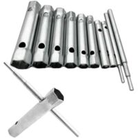 Jeu de 10 clés serre-tubes 6 à 22 mm, clés serre-tubes, clés à bougies pour serrage des bougies, démontage/montage des robinets et mitigeurs