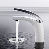 Robinet de salle de bain blanc, robinet de lavabo, robinet d'évier, robinet mitigeur de salle de bain, robinet de salle de bain, mitigeur à levier unique pour salle de bain blanc