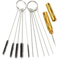 Lot de 11 autocollants de couleur pour aérographe, accessoires pour aérographe, kit d'outils de nettoyage pour aérographe, comprend 1 aiguille de lavage, 5 brosses de nettoyage