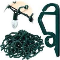 120 Pièces Crochets de Gouttière en Plastique,Suspension Gouttiere,Crochet gouttiere,Crochet de Gouttière de Toit,Mini Clips Crochets de Gouttière,Clips de Lumière de Noël