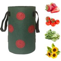 12-Hole Strawberry Growing Bag, Strawberry Growing Bag, Garden Hanging Strawberry Flower Pot, Multifunctional Vegetable And Flower Strawberry Plant Growing Bag, Garden Strawberry Vertical Flow