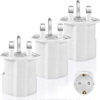 Adaptateur Prise Anglaise 3 Piècs Adaptateur de Voyage France vers UK Adaptateur Type G, Adaptateur Prise Anglaise vers France Adaptateur Prise Irlande Europe ver UK Dubaï