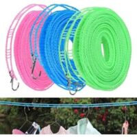 3 Pcs Corde Linge Coupe-Vent - Corde Linge Nylon - Corde Linge Portable - Corde à Linge Coupe-Vent,Conçu pour l'extérieur, l'intérieur, la Maison, Le Voyage, Le Camping (Vert, Rose, Bleu)