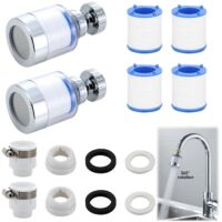 Filtre à eau de robinet 2 pièces, filtre à eau de robinet anti-calcaire, purification avancée de l'eau du robinet, élimine le chlore et les métaux lourds, installation facile et rapide, conception tra