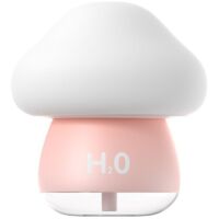 Umidificatore da viaggio Elettrodomestici portatili a 7 colori con luce notturna Umidificatore per piante da interno per ospedale, casa, uffici, soggiorno, sonno, tosse fredda, anziani, bambini(ros
