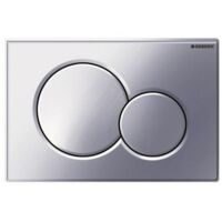 Geberit – Plaque de commande WC double touche chromé brillant – Économie d'eau 3/6L – Dimensions 246x164 mm – Compatible bâti SIGMA DUOFIX