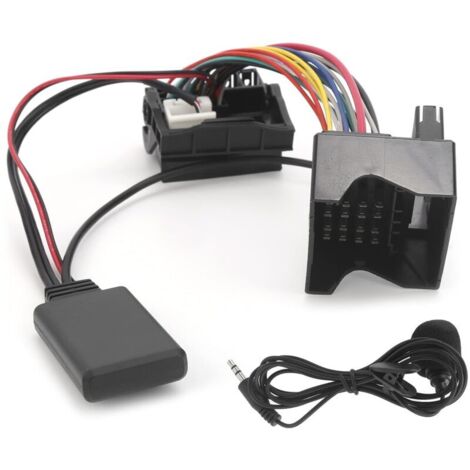 Cble adaptateur audio Bluetooth 5.0 AUX-IN pour voiture Citroen C2/ C3/ C4/ C5/ C6 avec microphone