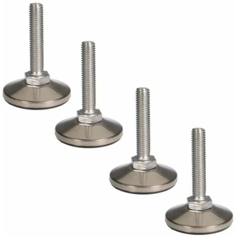 Lot de 4 vérins vis de réglage M8 x 50 mm    Acier inoxydable    Charge max 400 kg    Pour stabilisation meubles et structures