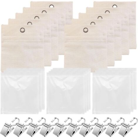 10 Pièces Poids pour Rideaux Extérieur Réglables Poids Rideaux Extérieur en Toile Attache Nappe de Table Exterieurs en Toile avec 10 Sacs PVC Imperméables Clips Métalliques pour Fixer Tentes Nappes (1/5)