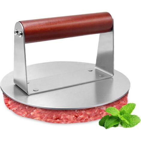 Presse Burger Acier Inoxydable, 6.3 Pouces Rond Smash Burger Presse Steak Haché, Presse à Hamburger Professionnelle, Accessoire de Cuisson pour Grill et Barbecue (1/5)