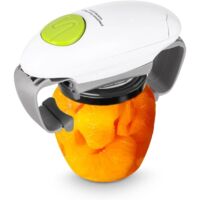Ouvre-bocal électrique - gadget de cuisine solide et robuste pour bocaux scellés - ouvre-bocal automatique mains libres avec moins pour les particuliers, l'arthrite et femme au foyer (Blanc)
