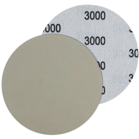 5 pièces Papier de Verre 125 mm, Grain 3000 disques de ponçage à Sec et Humide Feuilles de ponçage Rondes excentriques pour Ponceuse pour Voiture métal Bois