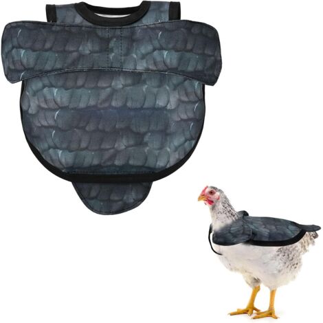 1-Pack Chicken Saddle Pour Hens, 6.3 Inch Polyester Chicken Apron Back Protector With Adjustable Strap, Wing Protector Vest Jacket Mating Clothe [Black] (1/5)