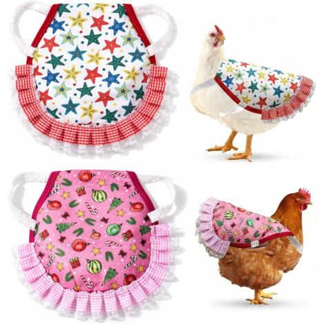 2 Pcs Selle de Poulet, Tablier de Selle de Poulet Poule avec Sangles, Gilet de Sécurité pour Poules, Protection Dorsale et Latérale, Accessoires de Protection des Plumes Volaille (1/5)