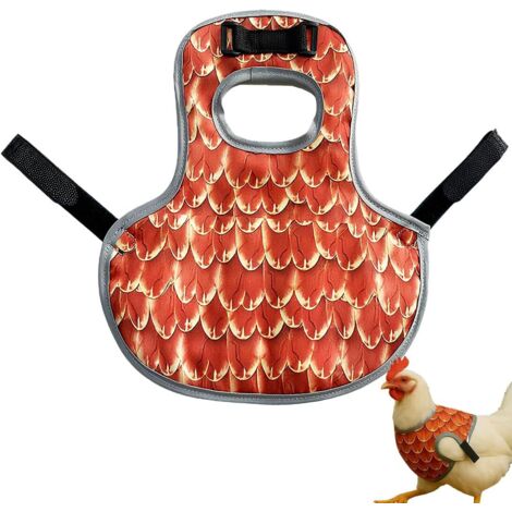 Selle de poulet pour poules - Tablier de protection réglable imperméable - Protection des ailes pour l'élevage de volailles - Étable et parc(Rouge Orangé) (1/5)