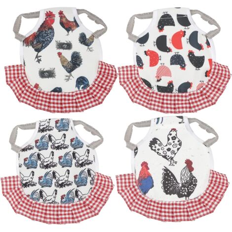 AIEX 4pcs Tablier Poule Selle Poulet Standard avec Sangles Élastiques Protecteur D'Aile Arrière Fournitures Soin Plumes Volaille Poulet Canards Oie (1/5)