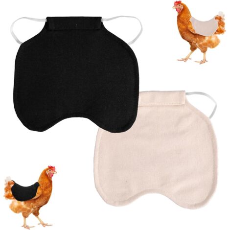 2pcs Selle de Poule, Souple Tablier de Poule Gilet Protection avec Sangle Élastique Protection Plumes d'oiseaux Vêtements pour Poules Gilet Accessoires d'Extérieur Volailles (Kaki, Noir) (1/5)