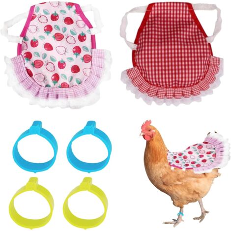 2 Pièces Selle de Poulailler pour Poules, Selles de Poulet pour Poules avec 4 Bagues de Patte, Gilet de Protection imperméable pour Le Dos, adapté aux troupeaux de Poulets de Petite à Moyenne (1/5)