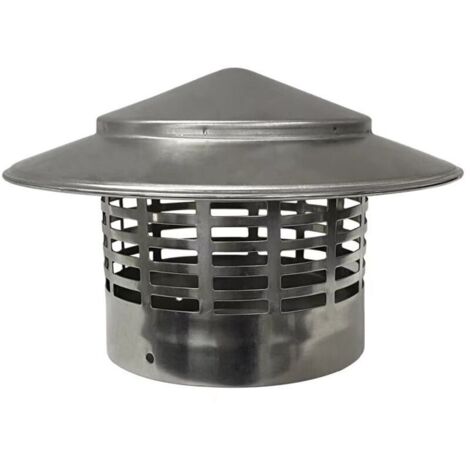 Conduit d'évacuation des fumées. Chapeau de ventilation en acier inoxydable SUS304, diamètre 100 mm.