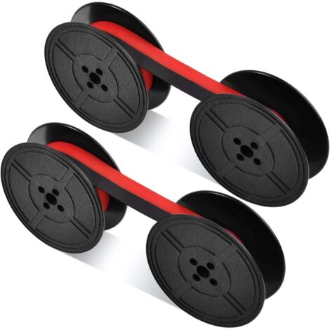 Ruban universel pour machine à écrire, 2 paires, compatible avec la plupart des machines à écrire anciennes et manuelles, remplacement à double bobine, noir et rouge