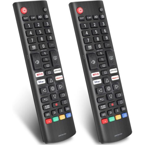 Packung mit 2 Ersatzfernbedienungen für LG Smart TVs, AKB76037601, kompatibel mit allen LG LED-, OLED-, LCD-, WebOS-, 4K-, 8K-UHD-, HDTV- und HDR-Smart-TVs.