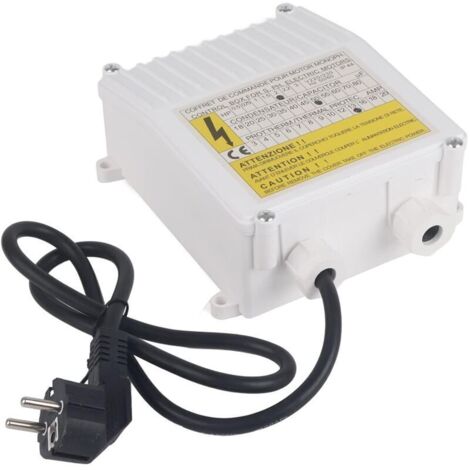 Boîtier de Commande de Pompe avec Interrupteur de Protection Thermique, Contrôleur de Boîtier de Commande de Pompe pour Pompes Submersibles à Puits Profonds (1500W Prise UE 220V)