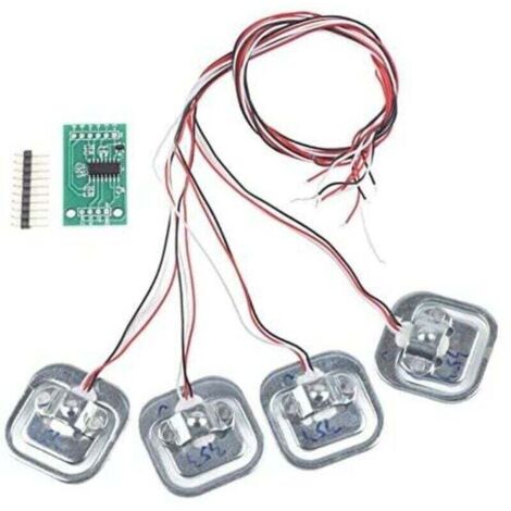 HX711 Module de Capteur de Pression Arduino, Jauge de Contrainte de Charge 50kg/100kg/200kg, 4 Pièces Kit de Capteurs de Pondération, Compatible avec Arduino DIY, 34 34mm A