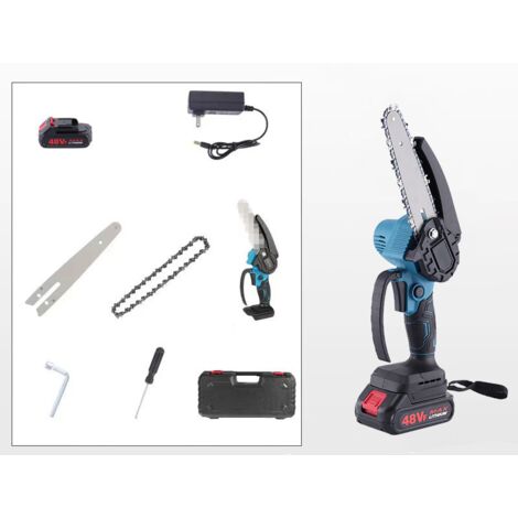 Mini scie à chaîne avec batterie 1500 Mah, 6 pouces, scie à chaîne électrique avec moteur puissant 21V 800W, jardin, coupe de bois en ciseaux