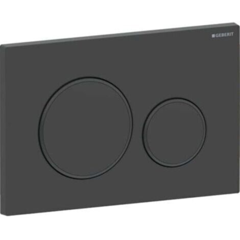 Plaque de commande WC GEBERIT DUOFIX Sigma 20 – Noir Mat – Montage sans outil – 115.882.16.1 Système de chasse d'eau à 2 boutons –
