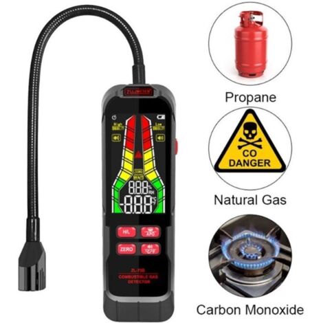 Détecteur de Gaz Naturel Détecteur de Fuites de Gaz avec Sonde de 9,4 Pouces Testeur de Gaz Portable avec Alarme Sonore et Visuelle pour Localiser Les Sources Combustibles