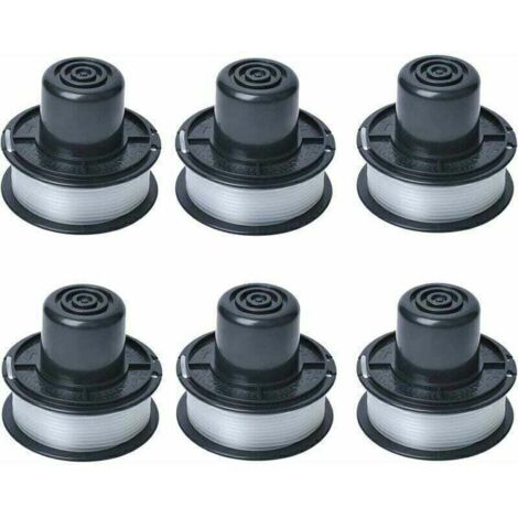 Bobine de fil A6226 compatible avec Black et Decker Coupe-herbe automatique GL250 / GL310 / GL360 / GL360SB, livrée avec 6m de ligne, ensemble de 6 bobines..